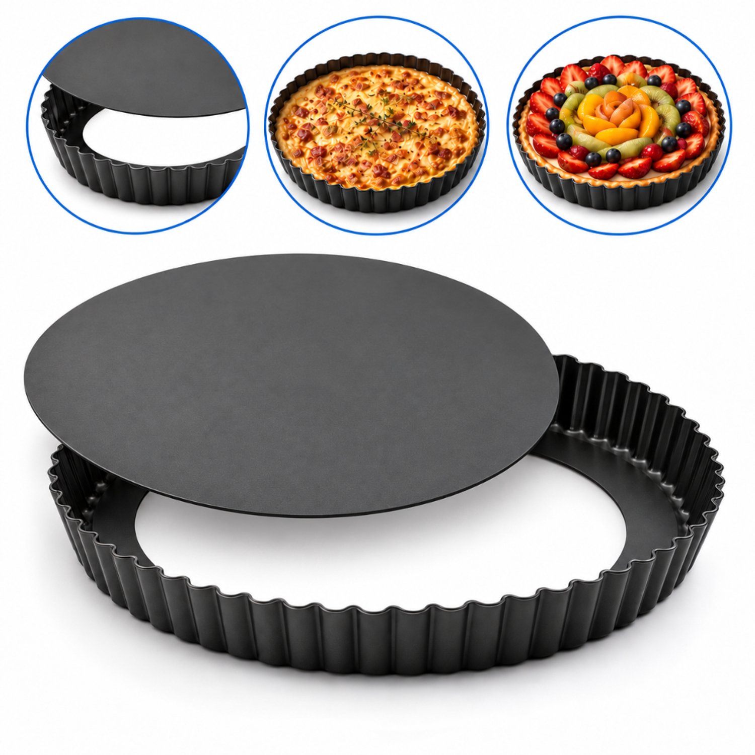Tomec® Quichevorm 26 cm - Losse bodem - Bakvorm voor quiche en taart