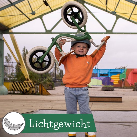 Chillafish Loopfiets 2 jaar - Lichtgewicht met verstelbaar zadel en stuur - Groen- Loopfiets voor jongens en meisjes tot 4 jaar met handvat om te dragen en anti lek banden - Model Charlie — afbeelding 2