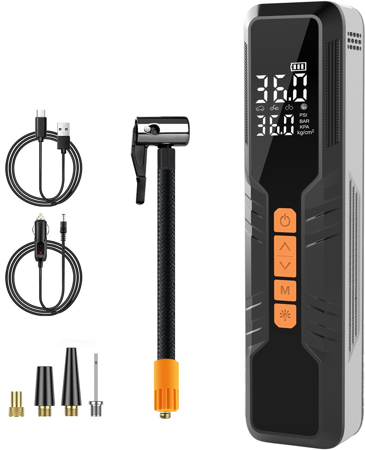 Elektrische Fietspomp - Oplaadbaar & Draagbaar - Tot 10.3 Bar - Voor Fiets, Scooter, Motor en Auto - Elektrische Bandenpomp