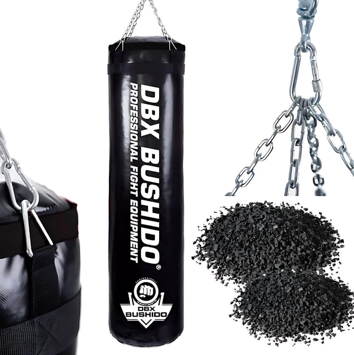 DBX BUSHIDO Bokszak 130 cm 60 kg Gevuld met Rubbergranulaat Hangende Bokszak voor Boksen en Kickboksen