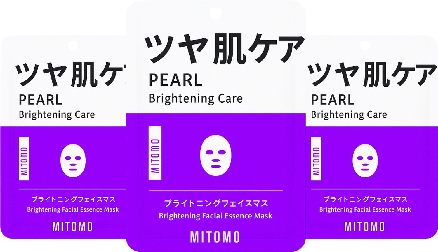 MITOMO Gezichtsmasker Parel - Verhelderend & Egaliserend Sheet Mask - Gezichtsverzorging - 3 Stuks