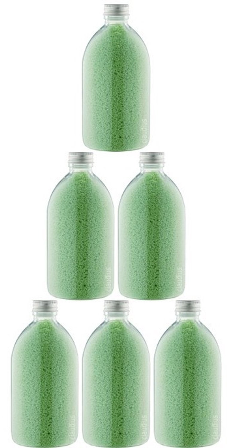 Claudius Badkaviaar Eucalyptus - 400 gram - Fles met aluminium dop - set van 6 stuks - bad parels voor in bad