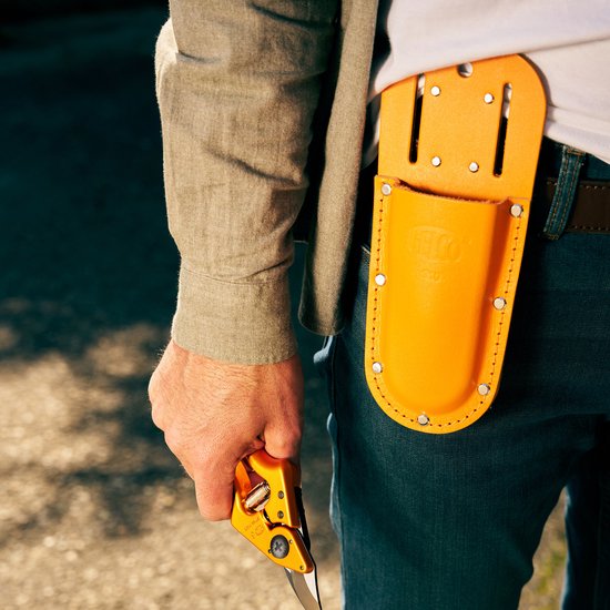 Felco 910 Color Edition Holster - Leren Snoeischaarhouder - Voor aan Riem | Oranje — afbeelding 2
