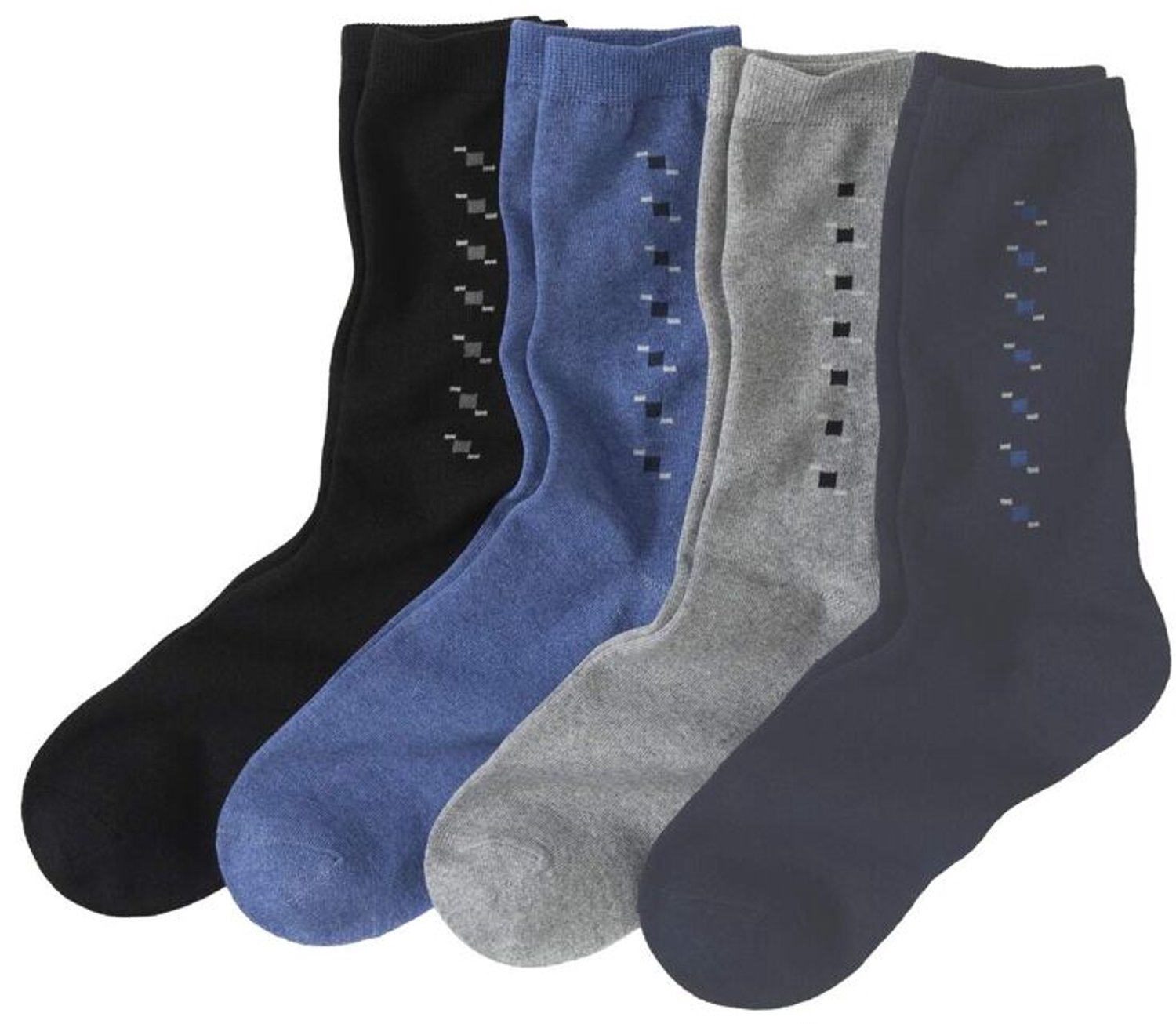 ATLAS FOR MEN - Set van 4 paar sokken met jacquardmotief - Heren - Verkrijgbaar in grote maten - 39/42