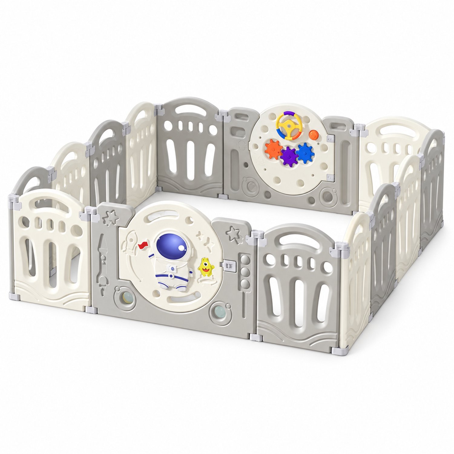 Livista Grondbox Baby –160x153x49cm – 12+2 Panelen – Inklapbare Speelbox – Met Zuignappen – Inclusief Kruipmat & Speelballen – Veilig Kinderbox Playpen
