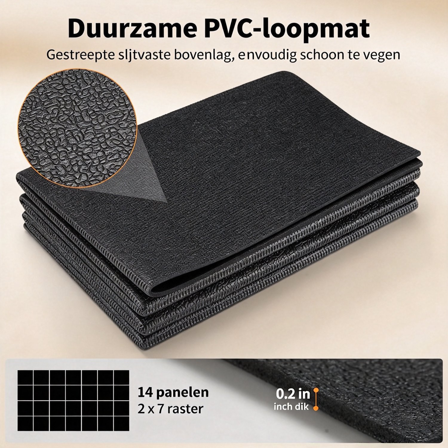 Beschermmat Loopband - Opvouwbare PVC Vloerbeschermingsmat - 140x60cm Zwart, 0,4cm dik voor Wandelpad, Hometrainer en Crosstrainer thumbnail 5