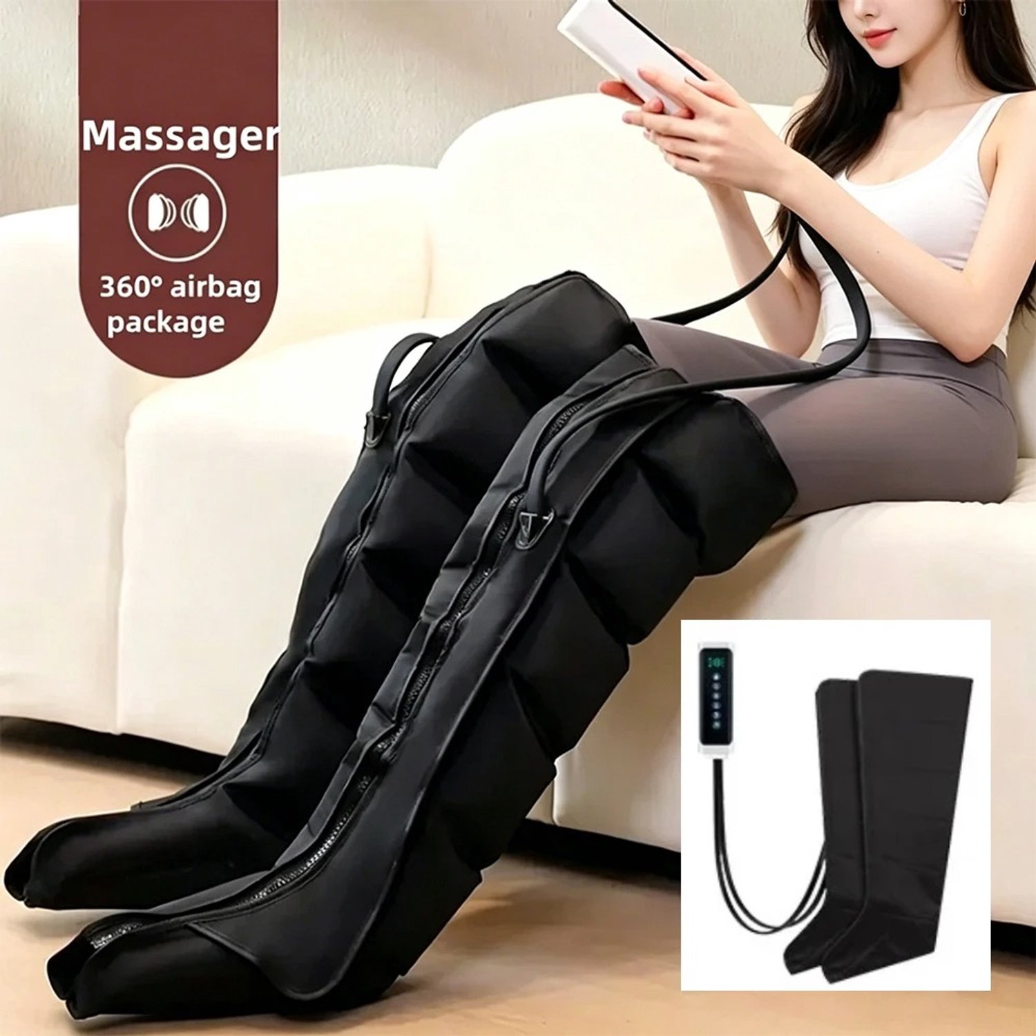 Mosh Stories Beenmassager met Luchtcompressie – Voet- en Kuitmassage – Compressiemassage – Afstandsbediening – Verstelbaar