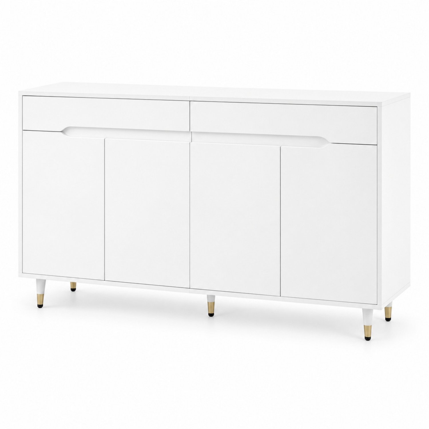 LONG DRAGON – Schoenenkast – Verstelbare planken, 2 deuren en 2 lades – Wit – 140 × 39 × 84 cm