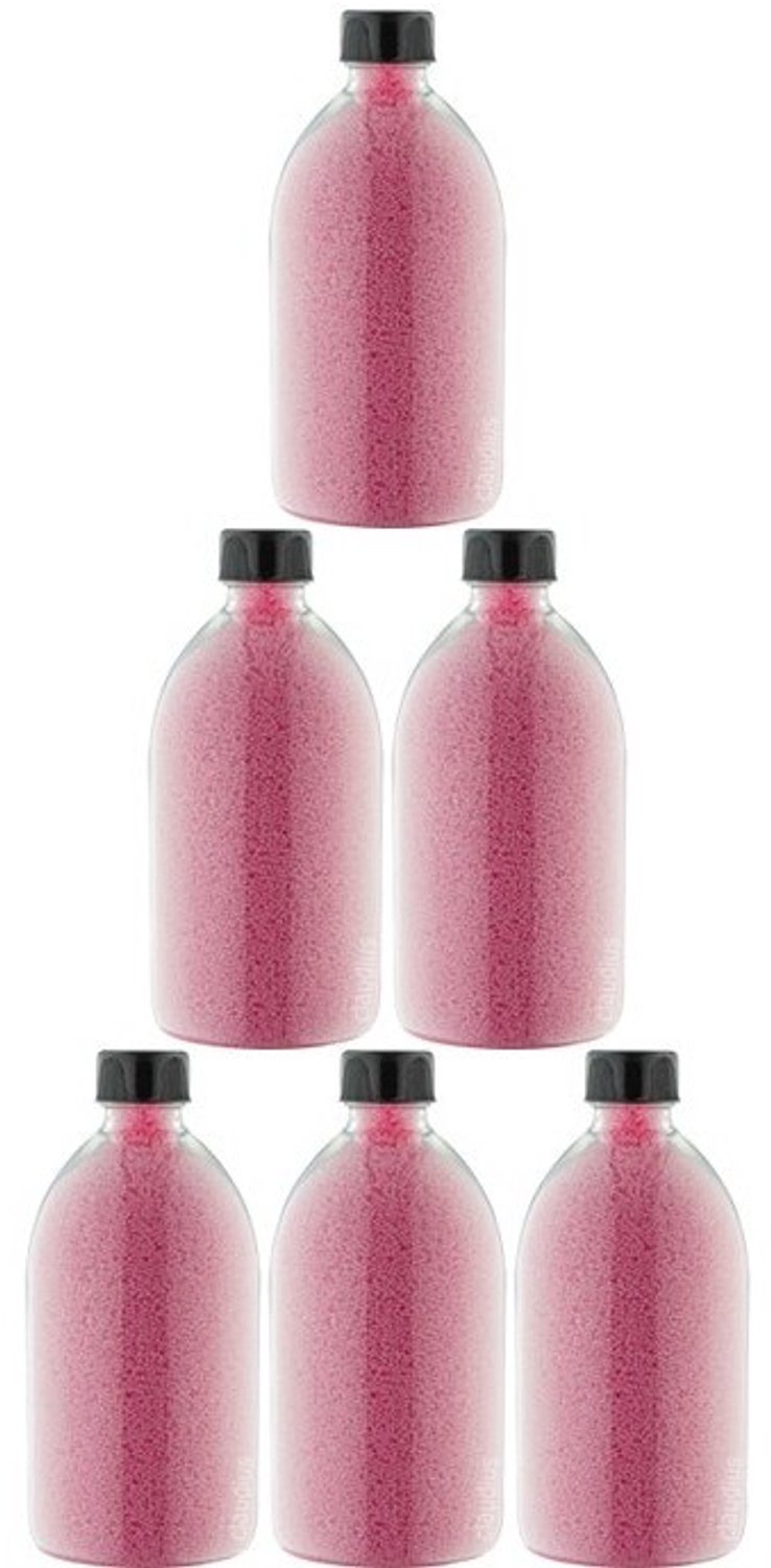 Claudius Badkaviaar Rozen - 400 gram - Fles met zwarte dop - set van 6 stuks - bad parels voor in bad