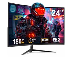 Gaming Monitor 24 Inch Curved – 180Hz – 1ms – Full HD 1080p – Adaptive Sync – 1650R VA-Scherm