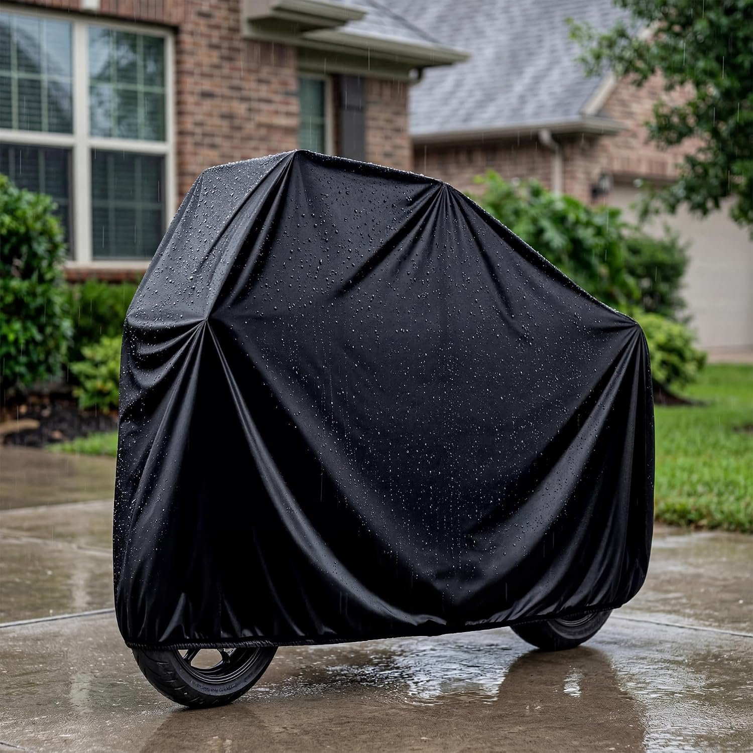 Motorhoes - 180×120cm - Scooterhoes - Motorhoes Waterdicht - Zwarte Scooterhoes - voor Buitenbescherming tegen Regen en Zon – foto 2