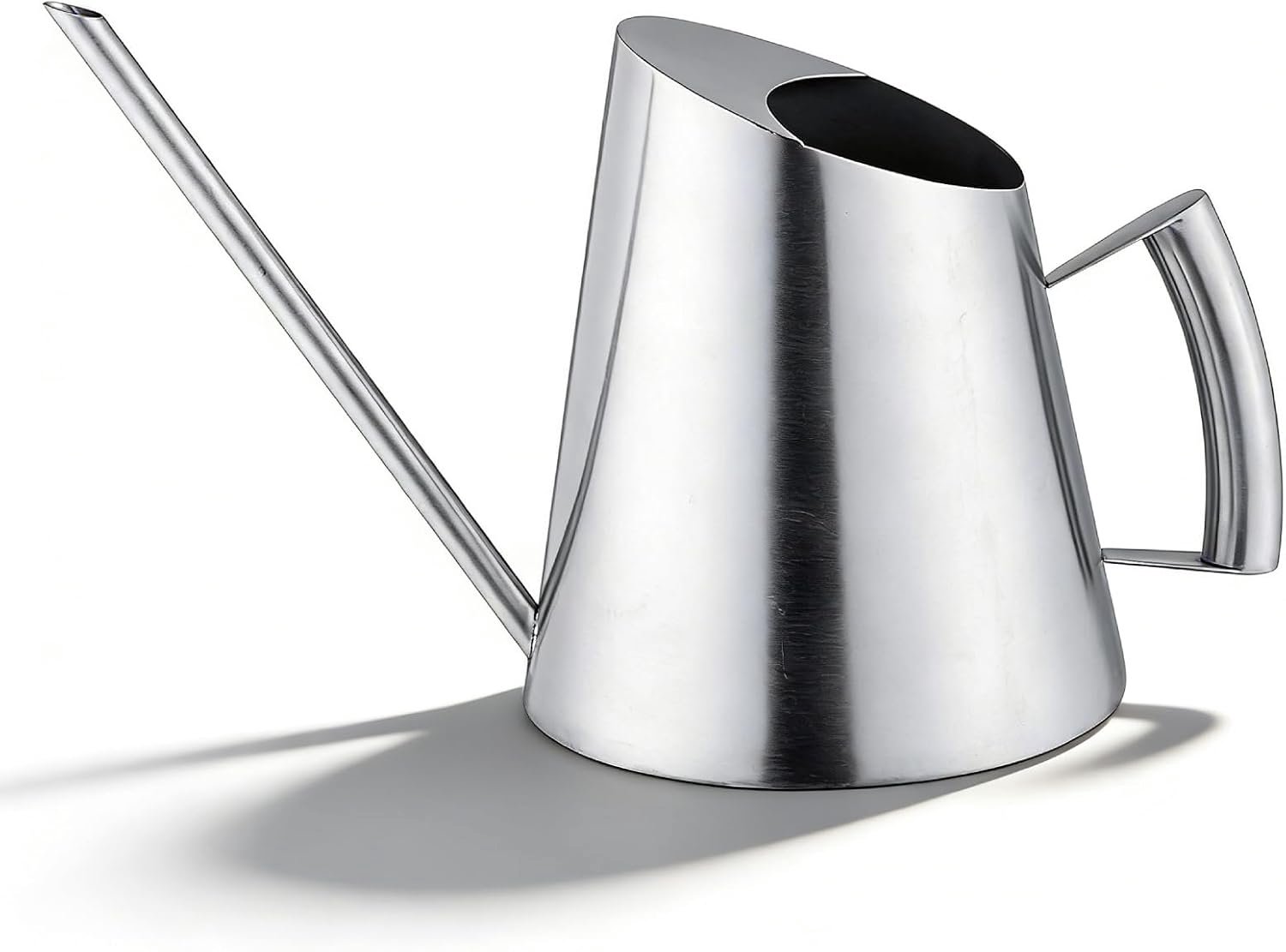 Gieter voor kamerplanten, gieter van roestvrij staal, zilvermetalen waterpot met lange uitloop, voor tuinplanten buitenshuis, 1500 ml