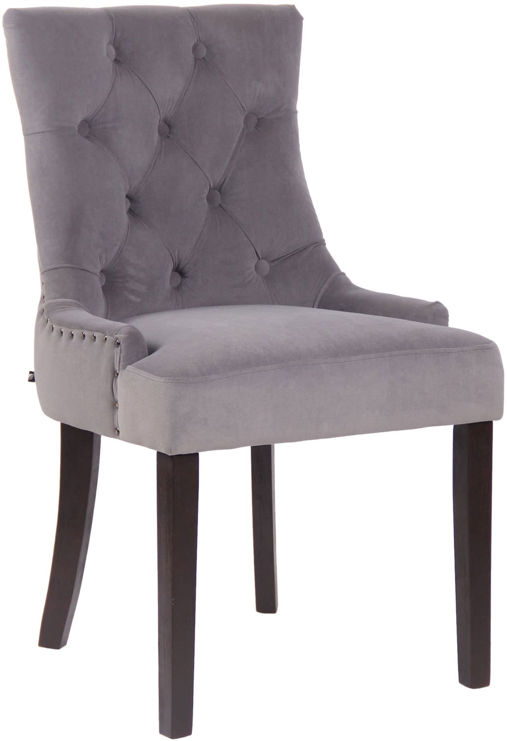 Luxe Comfort Eetkamerstoel - Fluweel - Grijs antiek/grijs