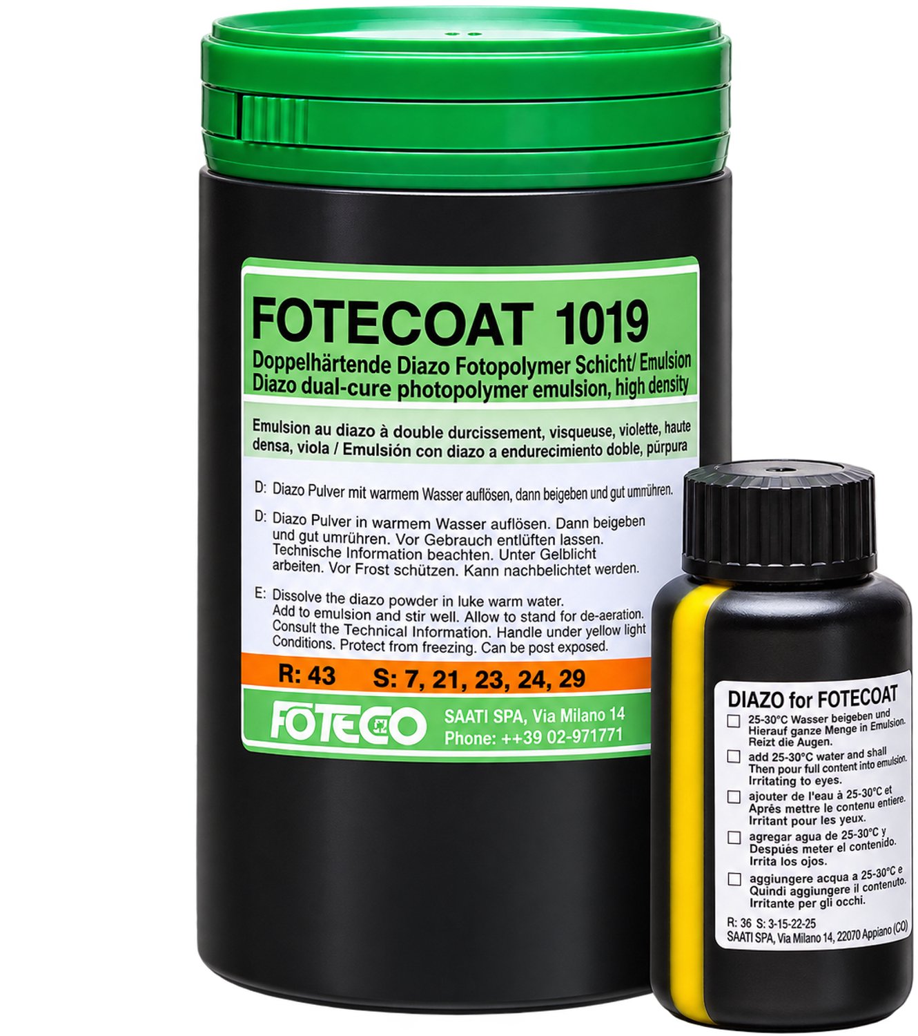 FOTEC Fotecoat 1019 Zeefdruk Emulsie 1 kg – Dual Cure Foto-emulsie – Voor Plastisol, UV, Solvent & Waterbasis – Hoge Resolutie