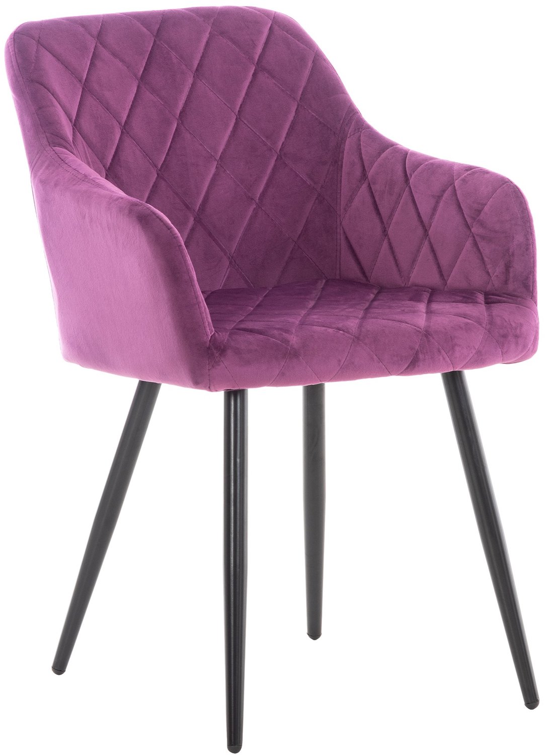 Luxe Comfort Eetkamerstoel - Met armleuningen - Fluweel - Lila purper