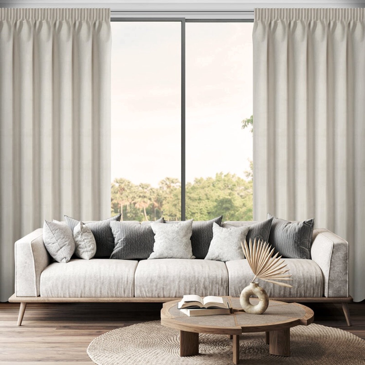Zwarte Gordijn Zoya 140x270 cm - Donkercrème