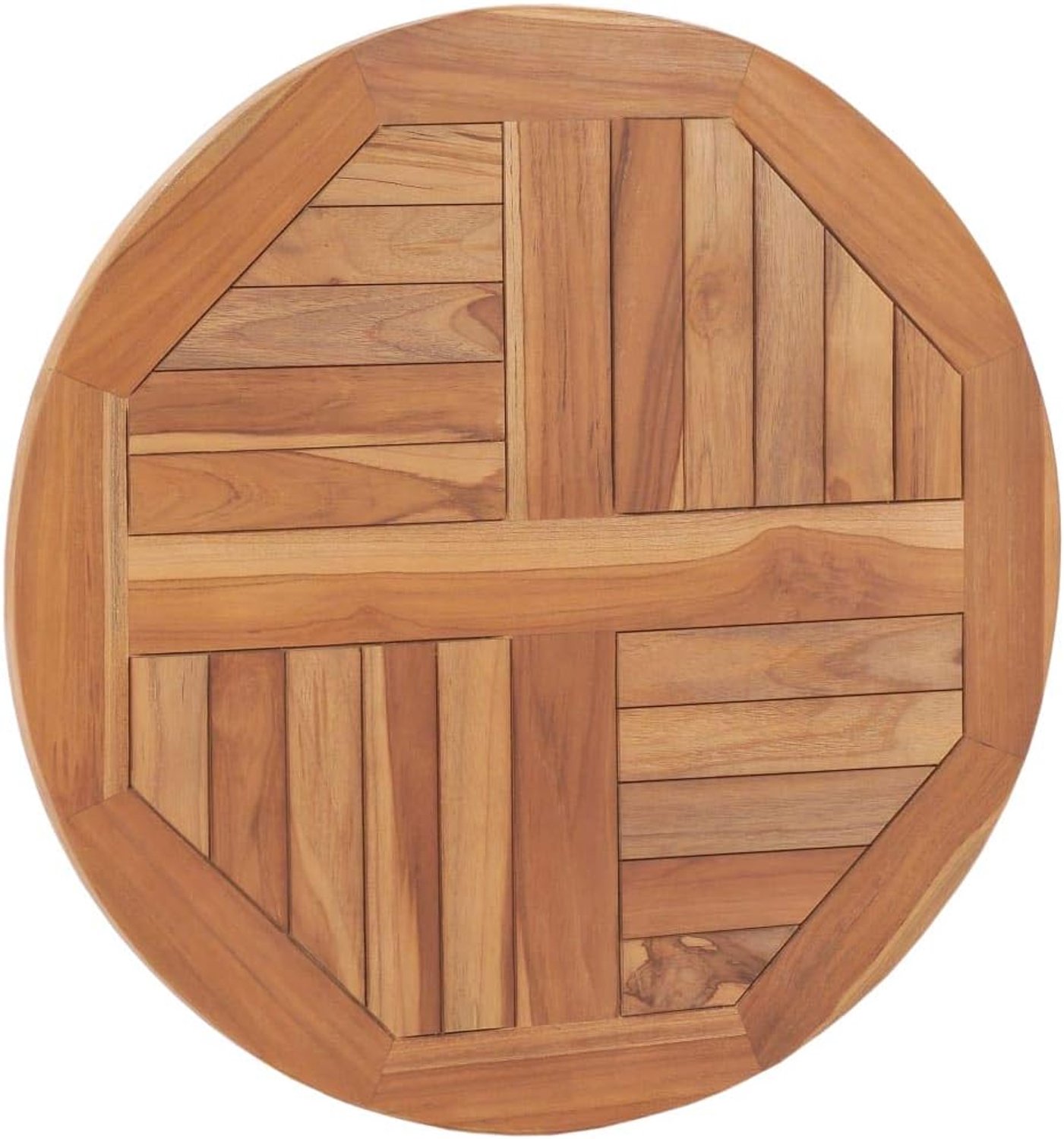 Tafelblad van massief teakhout, rond, dikte 2,5 cm, diameter 60 cm/70 cm, tafelblad voor de keuken