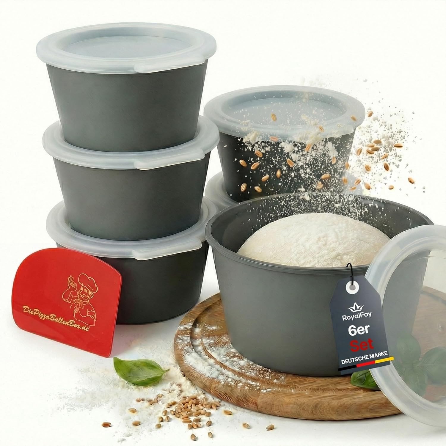 Pizzaballenbox - Transparant - 15 cm x 7,5 cm - Duurzame Kunststof - Voor Pizzadeeg