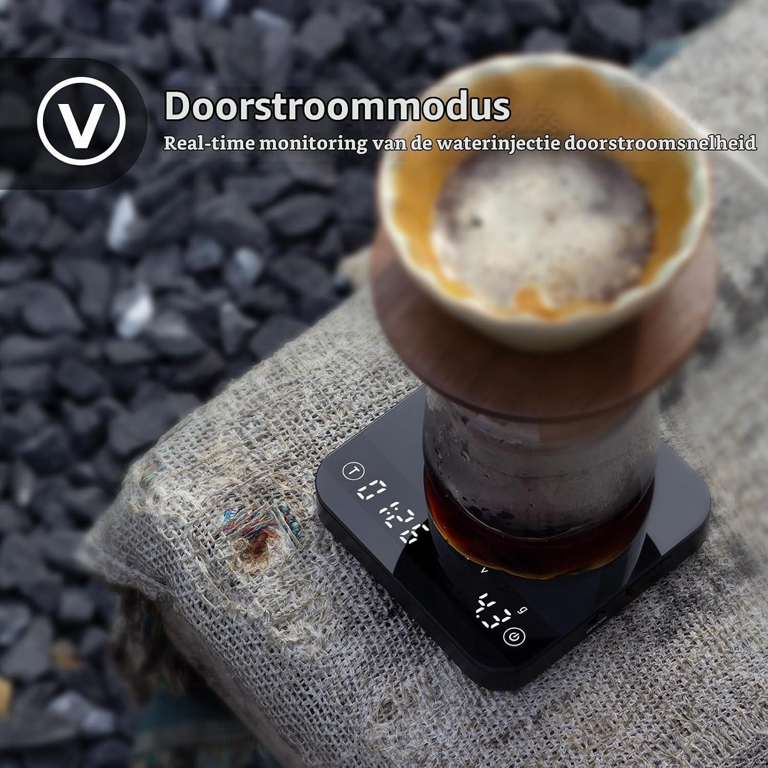 Espresso Weegschaal met Timer - Zwart - Compact - Digitale Koffieweegschaal met Hoge Precisie - Voor Barista