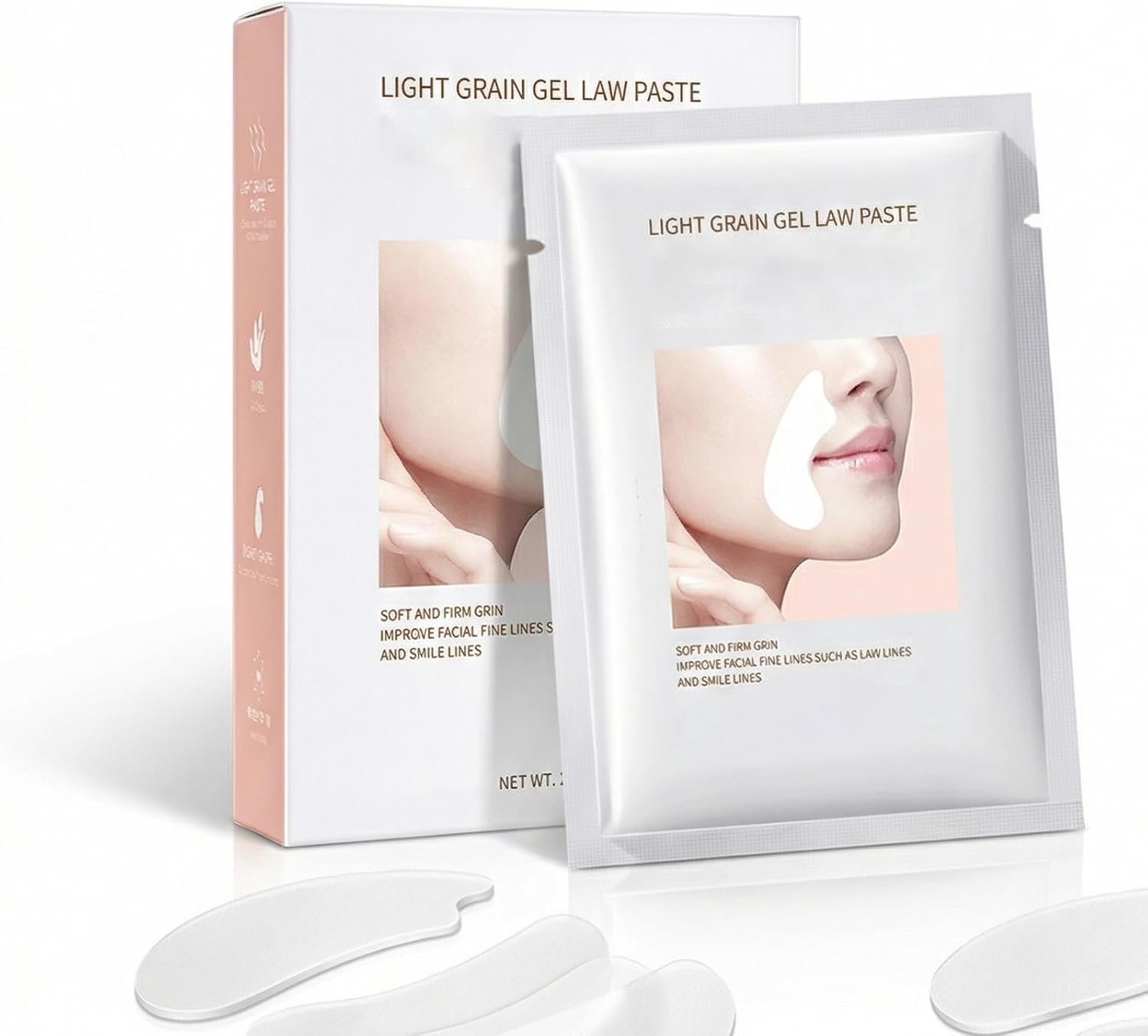 Vouwpads, anti-rimpel gelpatches voor mond- en neusrimpels, huidverstevigende nachtverzorging, neushoeagestickers