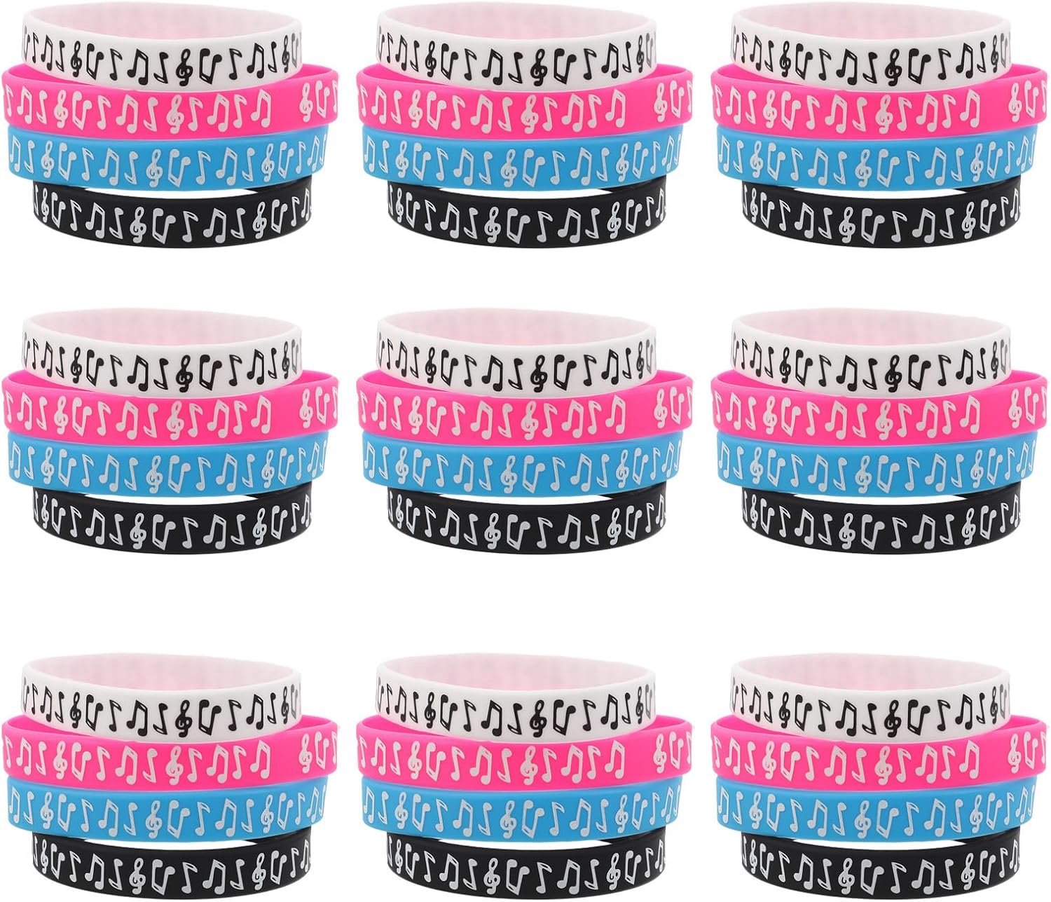 32 Stuks Muziek Thema Polsbandjes Waterbestendige Silicone Armbanden met Muzieknoten Duurzame Verjaardagsversiering Feestaccessoires voor Concerten Muziekfans