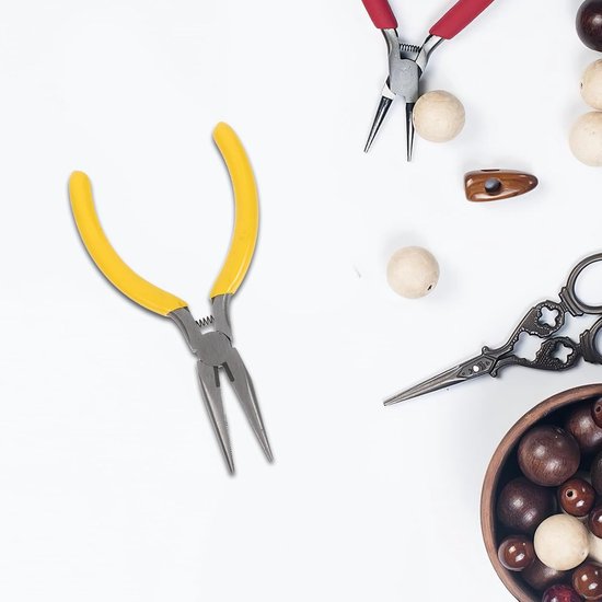 Tangen met Getande Kaken Hoogwaardig Koolstofstaal Gele Handgreep voor Nauwkeurig Sieraden Maken Draad Wikkelen Reparatie Veelzijdig Gebruik — afbeelding 2