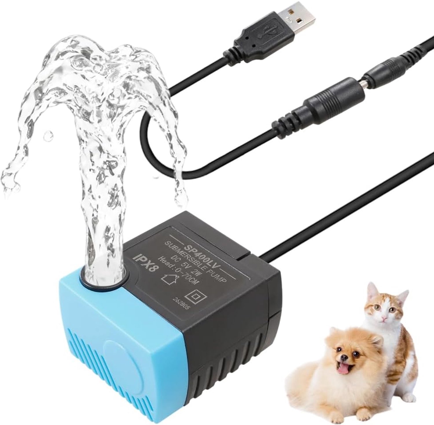 Waterfonteinpomp voor huisdieren SP-400LV, stil, 5 V DC