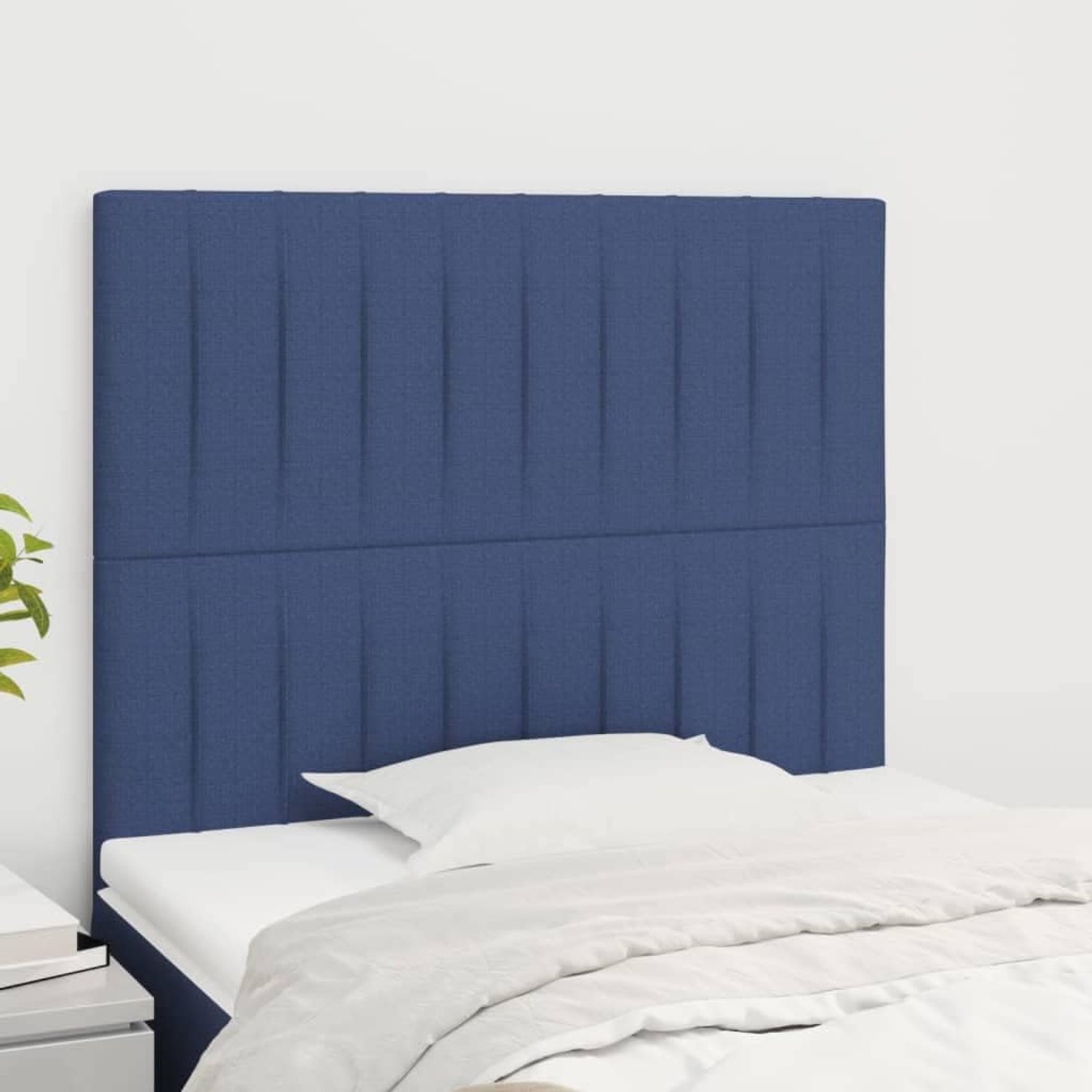 Hoofdborden, 2 stuks, blauw, 80 x 5 x 78/88 cm, stoffen hoofdeinde voor de slaapkamer, hotel, hoofdeinde, werkkamer, voor slaapkamer, tweede slaapkamer, hotel