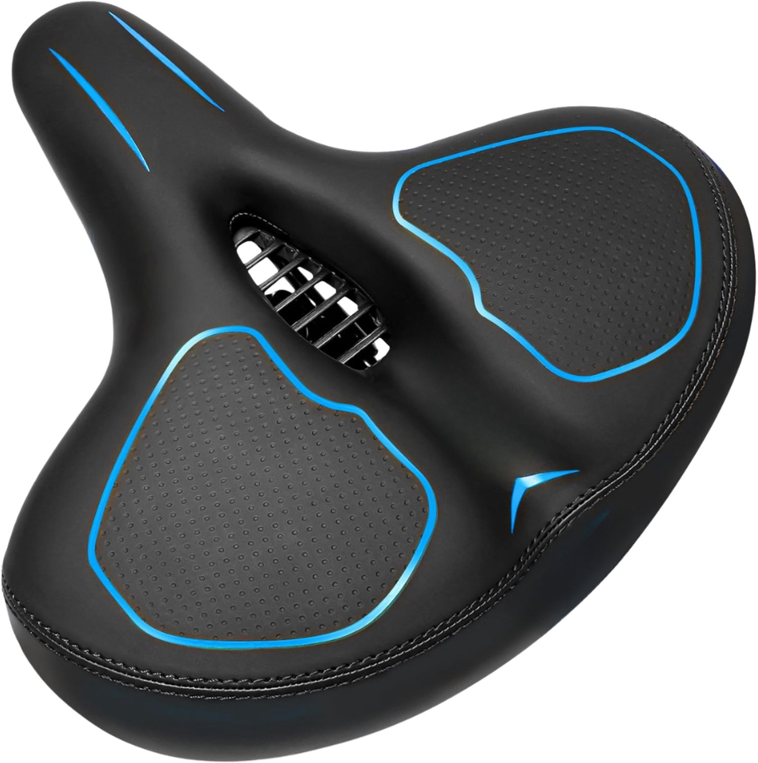 Verte - Fietszadel Met Gelpads - Comfortabel - Breed - Met Zachte Schuimvulling Voor Mannen En Vrouwen - Ergonomisch Fietszadel Voor Mountainbikes - Stadsfietsen - Racefietsen En Hometrainers