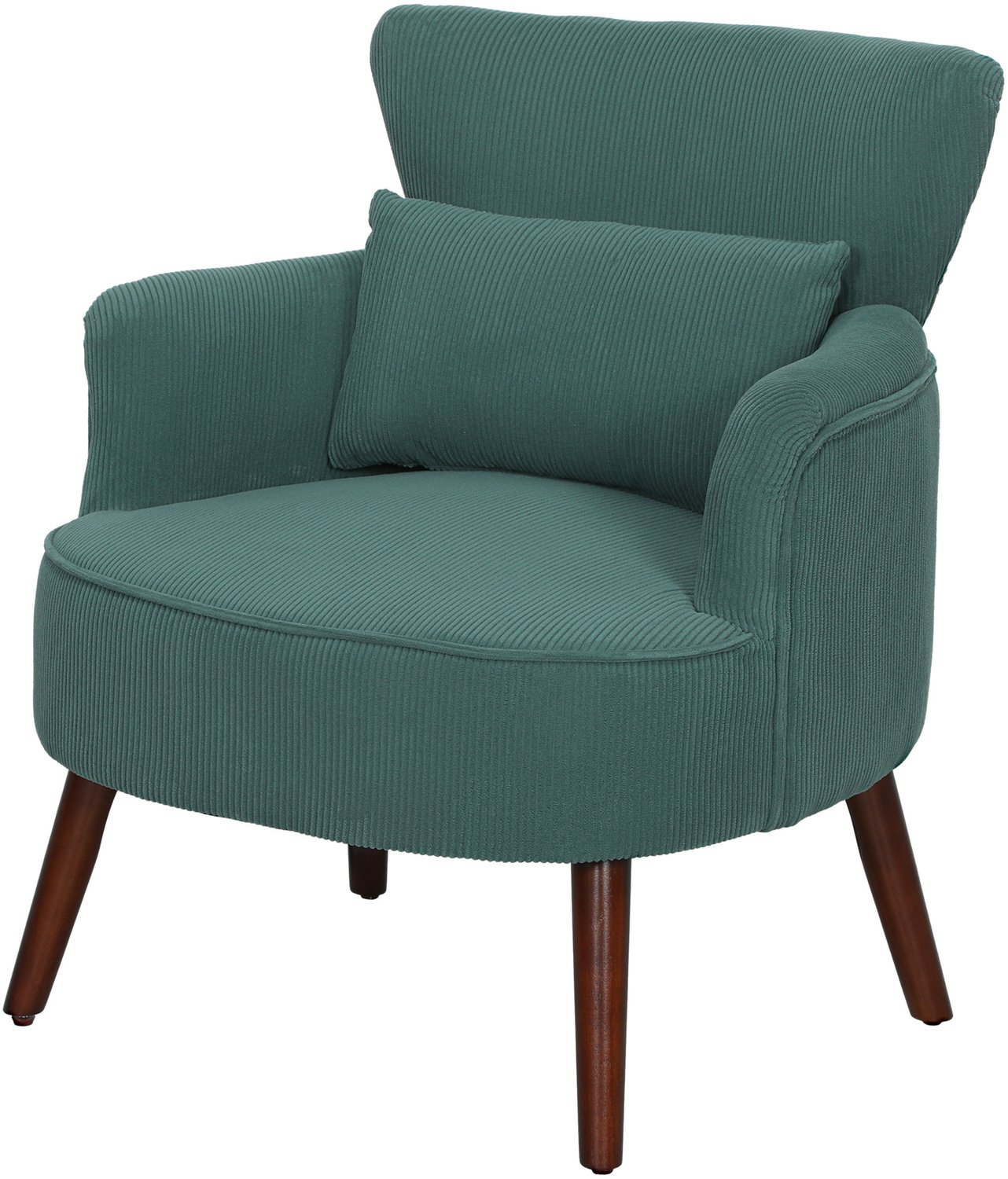 Fauteuil - met Lendenkussen - Moderne Gestoffeerde Accentstoel - Donkergroen