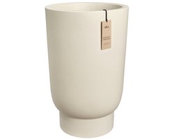 Elho Amber Grail High 47 - Grote Bloempot voor Binnen & Buiten - 100% Gerecycled Plastic - Ø 47 x H 74 cm - Linen white