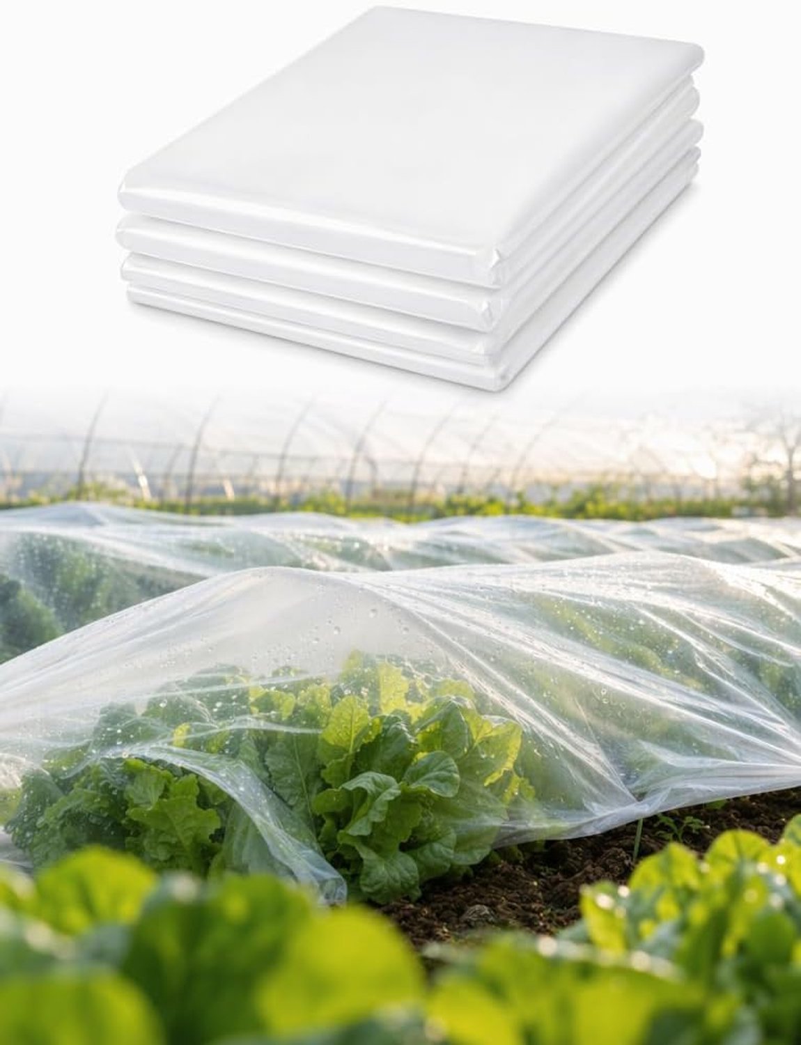 YAGXIG kasfolie - 2m x 8m -PE afdekzeil voor serre tunnel - UV-bestendig tuinfolie voor groente en tomaten - duurzame polyethyleen kasafdekking