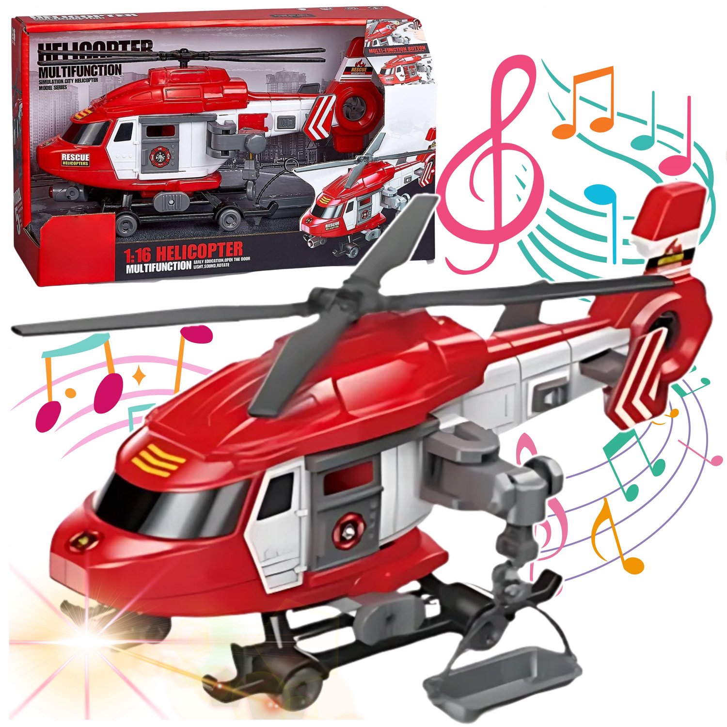Brandloos Brandweer Helikopter met Licht & Geluid - Interactief Speelgoed