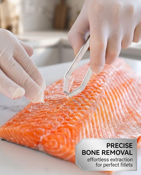 Hoge Kwaliteit Haringbeen Pincetten Set van 2 - RVS Precisie Keuken Tang voor Vis, Vlees en Gevogelte — afbeelding 5