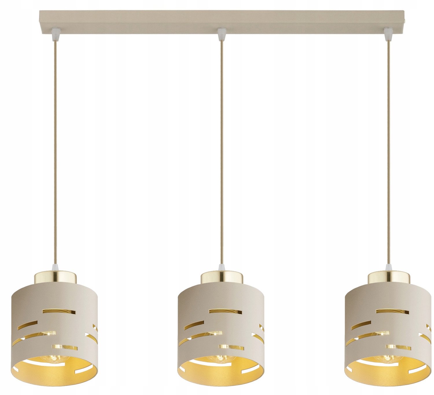 Hanglamp Vox Ecru Beige - Moderne Plafondlamp met Gouden Details