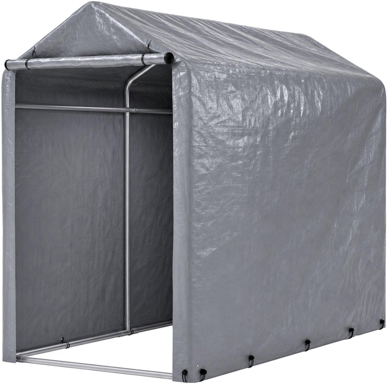 Fietsenberging 100 x 187 x 160 cm - Waterdichte fietsgarage voor buiten - PE doek en stalen frame - Voor fiets scooter en motor - Grijs