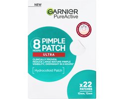 Garnier PureActive Pimple Patch Ultra - Vermindert grote rijpe puistjes zichtbaar - dikke hydrocolïde patch beschermt & absorbeert - 22 - 22 stuks