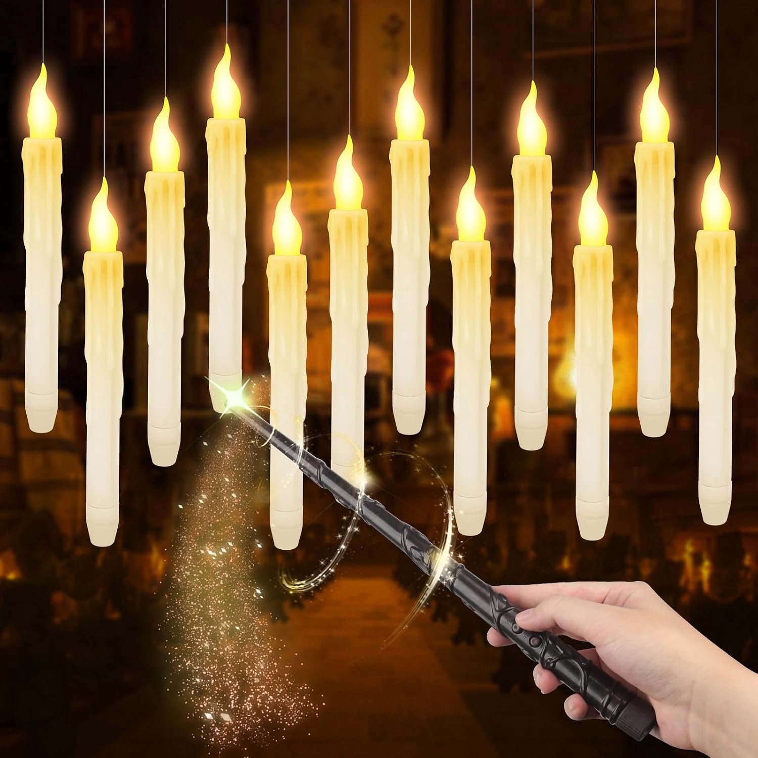 24 Led-Staafkaarzen - Vlamloze Drijvende Kaarsen - Drijvende Kaarsen Met Afstandsbediening - Halloween-Feestdecoraties