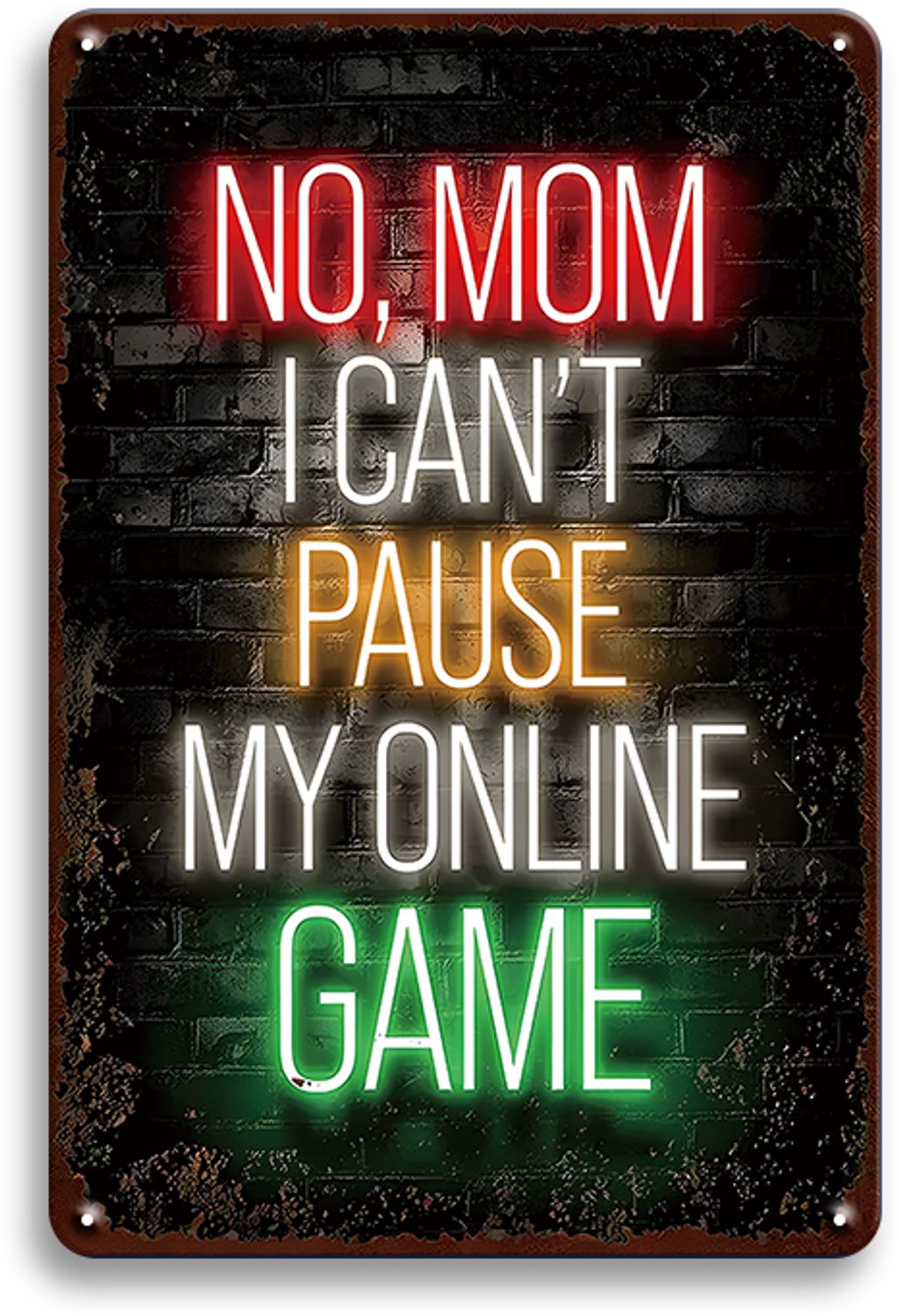 No Mom I Can't Pause My Online Game Wandbord 30x20cm – Gaming Tekstbord – Gamer Wanddecoratie – Gamekamer Slaapkamer Mancave