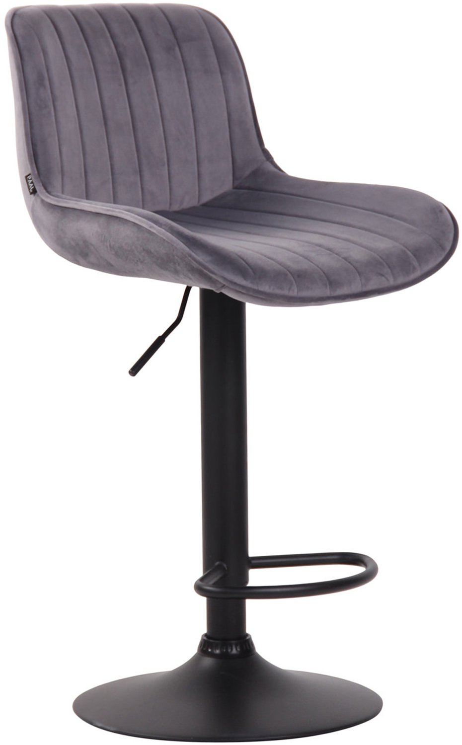 Luxe Comfort Barkruk - Fluweel - Donkergrijs donkergrijs zwart