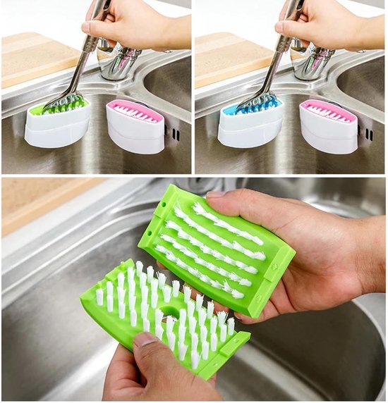 PP nylon, 11 x 6 x 4 cm, reinigingsspons voor messen en lepels, keukenreinigingsaccessoires, voor lepels, eetstokjes, restaurant en dagelijks — afbeelding 5