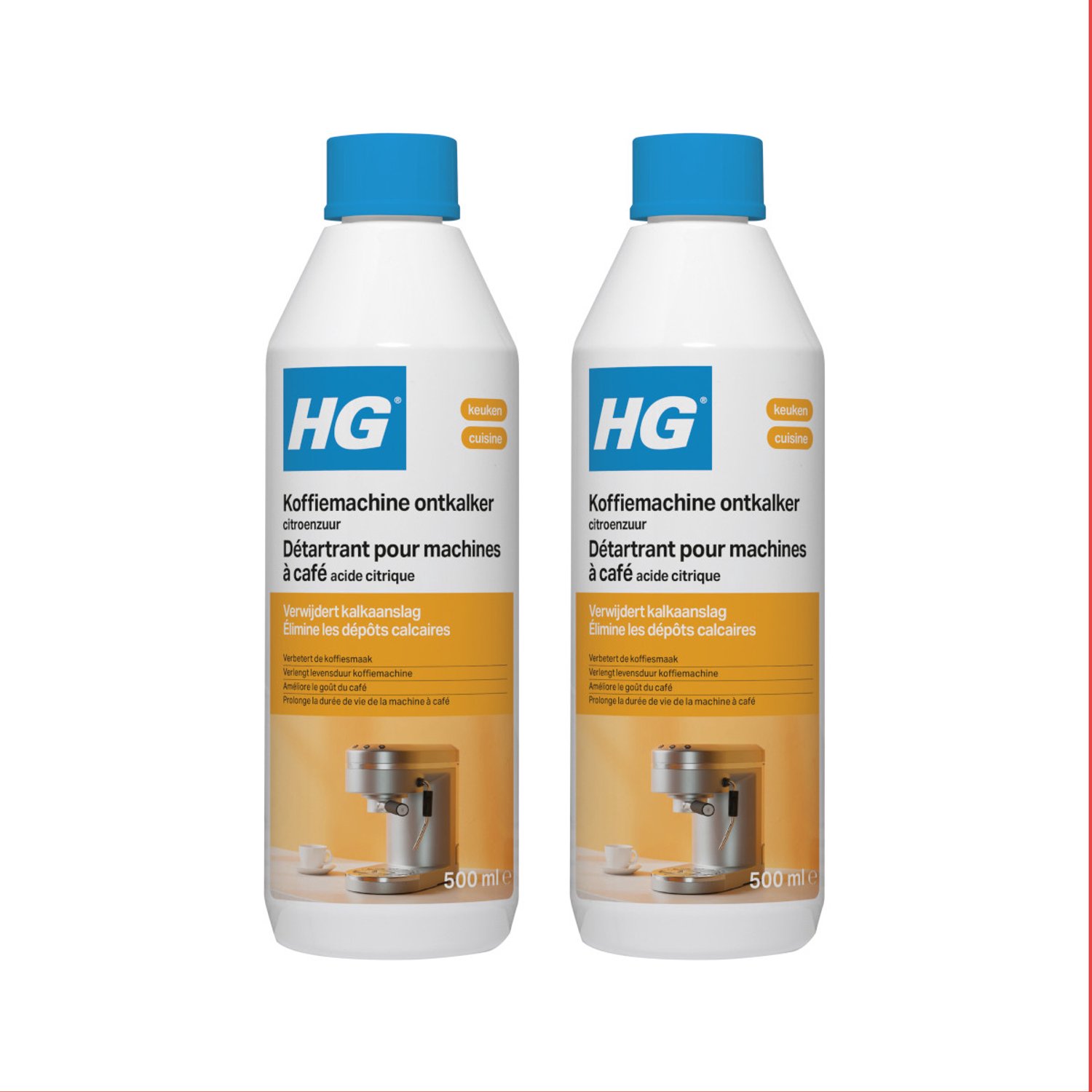HG Koffiemachine Ontkalker - Multipack - Reiniger - 1000ml (2x500ml)