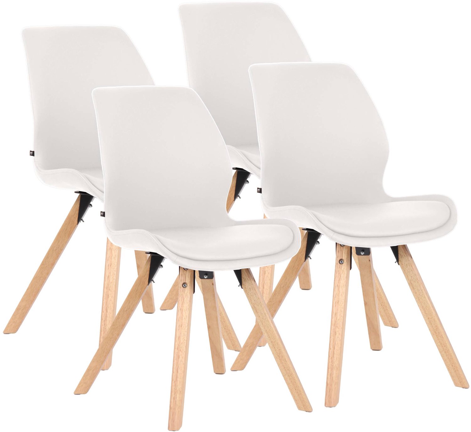 Luxe Comfort Eetkamerstoelen - Set van 4 - Kunstleer - Wit Kunstleer/wit