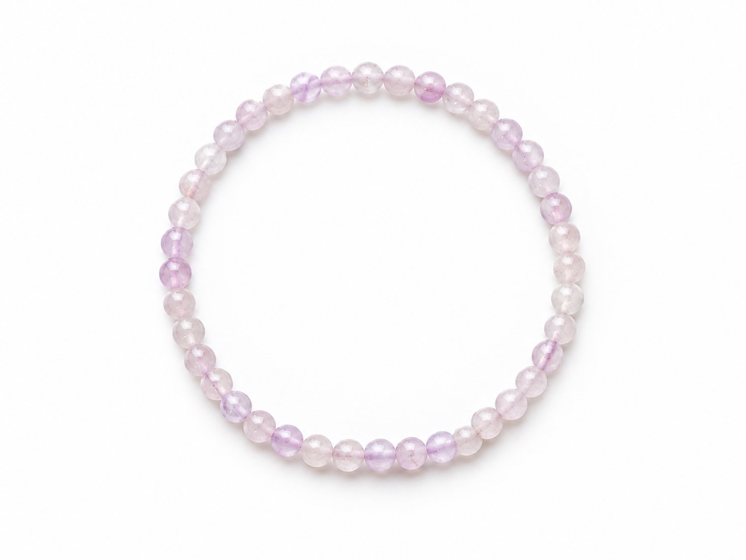 Lavendel Amethist Armband 17 cm – 4 mm Kralen – Natuursteen Stretch Armband – Lichtpaarse Edelsteen Armband voor Dames en Heren - Amethist Armband - Lavendel Amethist Armband - Lavendel Amethist - Armband voor Dames en Heren