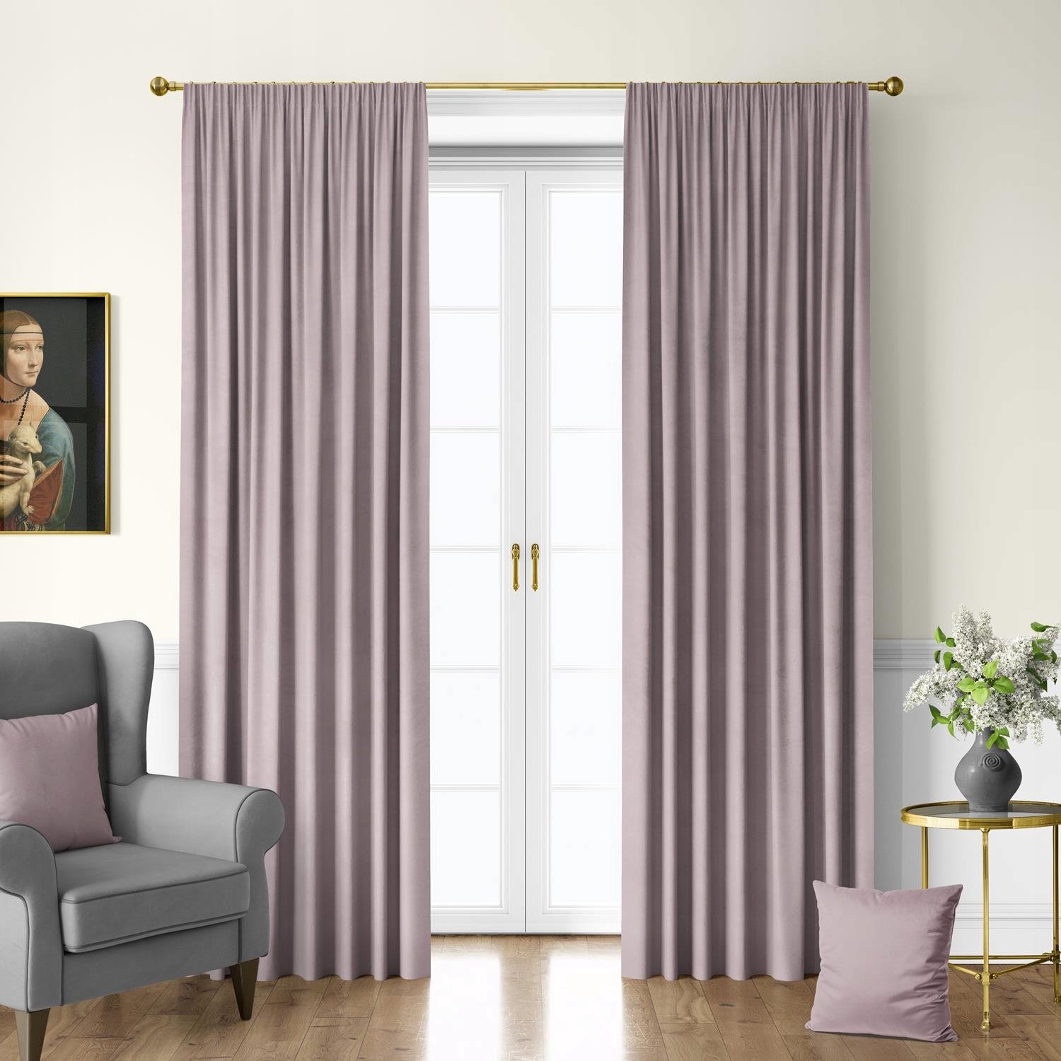 Velours Gordijn met Ring Róż 140x280 cm - Elegant en Verduisterend