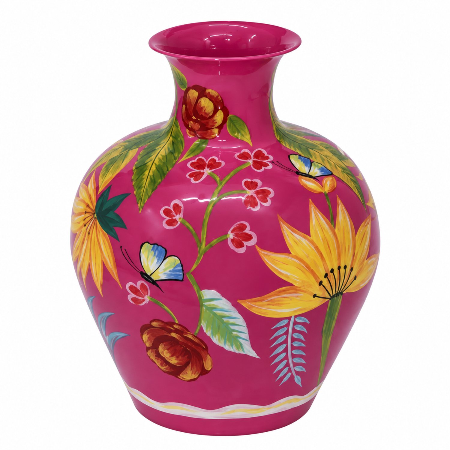 Colmore by Diga vaas fuchsia handbeschilderd enamel ir 32x32x39