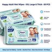 Adult Wet Wipes Verzorgingsdoekjes Volwassenen & Ouderen – 3×50 Body Wipes – Zonder Spoelen – Alcoholvrij – Met Vitamine E