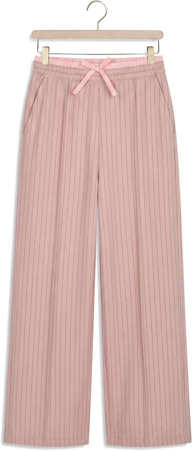 Nono Sarah Pinstripe Pants With Contrast Waistband Broeken Meisjes - Roze - Maat 122/128
