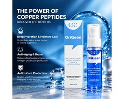 Blue Copper Peptide met Hyaluron Anti-Aging Serum – Verstevigend & Herstel Serum blue koper Peptide en Hyaluronzuur voor Gezicht & Ogen | Weg met Rimpels, Pigmentvlekken, Littekens & slappe huid
