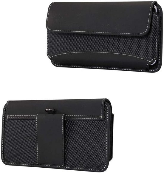 Case Cover Horizontaal Nieuw Leder & Nylon voor Meizu 18s (2021) - Zwart — afbeelding 4